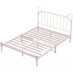 철제 침대 프레임 고양이 귀 틀 싱글 더블 퀸 조립식