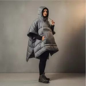 겨울 야외 활동 캠핑 패딩 판초 후드 입는 담요 망토 블랭킷 차박