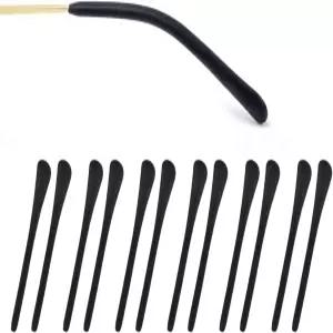 안경용 6쌍 템플 팁 얇은(1.0mm~1.5mm) 금속 커버 미끄럼 방지 실리콘 안경 이어피스 이어 양말 쿠션 교체