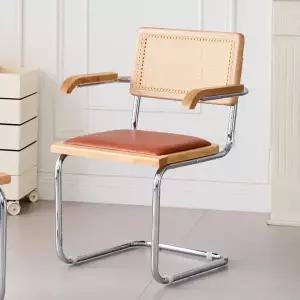 [피피포피]바터 라탄 암체어 의자 세스카 체어 하프 가죽