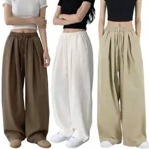 제니유 여자 벌룬 핀턱 포켓패치 코튼 와이드 밴딩 팬츠 키작녀 키큰녀 바지