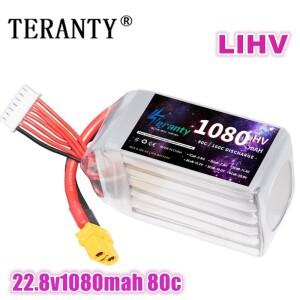 TERANTY 22.8V 1080mAh 80C/160C 리포 배터리 RC 헬리콥터 쿼드콥터 FPV 레이싱 드론 예비 부품 6s HV