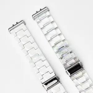 엔터콘 갤럭시핏3 스트랩 오로라 투명 화이트 블록 밴드