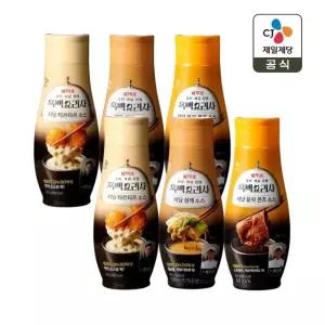 CJ제일제당 저당 참깨소스 260g x2개+타르타르소스 250g x2개+유자폰즈소스 255g x2개