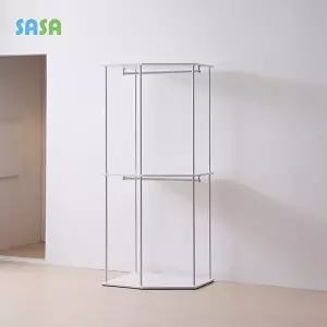 [사사가구]엘린 미드센츄리 800 코너형 2단 짧은행거 옷장