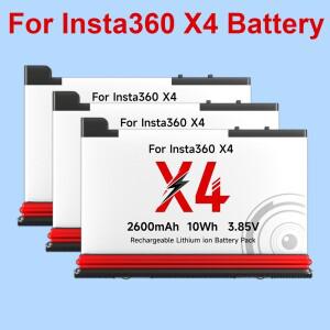 PALO 스포츠 액션 카메라용 대용량 리튬 이온 충전식 배터리 Insta360 ONE X4 2600mAh 정품