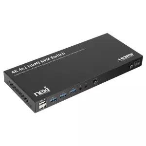 4K HDMI KVM스위치 4포트 PC 선택기 UHD KVMP 모니터 키보드 마우스 USB 공유기 / KVM 스위치 WISENX1663