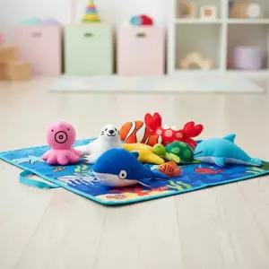케이스키즈 헝겊놀이가방 바다생물 인형 촉감놀이 인지발달 패브릭 매트 장난감 유아 감각발달