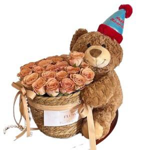 곰돌이 꽃다발 꽃바구니 졸업 곰인형 레드는 프린세스 28cm 포장) 해바라기 장미 토끼