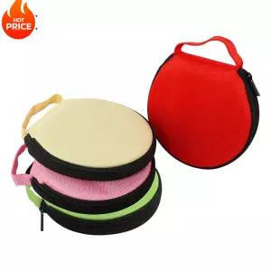 CD DVD 케이스 보관 디스크 20개 수납 듀얼용 옥스포드 호환 천 가방 지퍼가 있는 원형 홀더 가정용 차량