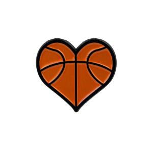 eAj 농구 하트 에나멜 핀, 농구 엄마 핀 브로치, 스포츠 팬 브로치 배지, 야구 애호가 선수 코치를 위한 게임 데이 브로치 선물, 스포츠 볼 팀 라펠 배지, 팀 감상 액세서리