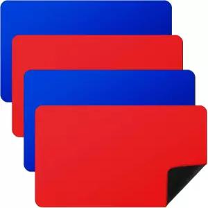 에코리 4Pcs 카드 게임 매트 24 x 14 인치 플레이 테이블 매끄러운 TCG (레드 블루)