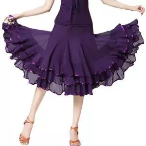 여성 댄스복 스커트 사교 스포츠 방송 공연복 밸리