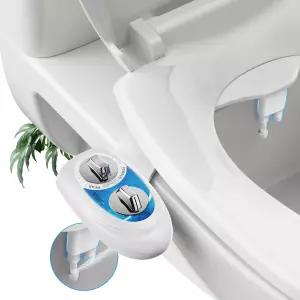 화장실용 휴런 초슬림 비데 부착 위생적인 후방 및 여성용 세척을 위한 접이식 이중 노즐 조절 가능한 냉수