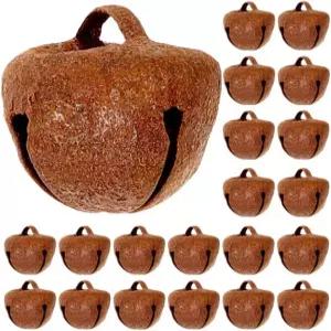 나무 화환 문 손잡이 DIY 제작 소박한 장식용 오오노나 50개 러스티 징글벨 빈티지 크리스마스 벨