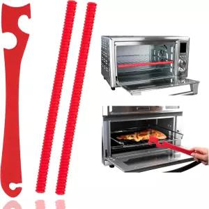 인프라오벤스 오븐 랙 가드 및 실리콘 푸시 풀 스틱 내열 커버 선반 풀러 토스터 레인지용 가장자리 보호