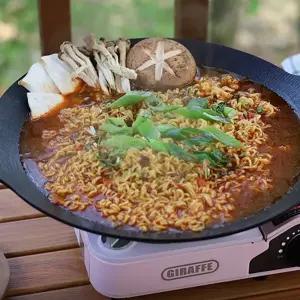 라체나 국내산 통주물 그리들팬 캠핑 구이팬 (인덕션사용가능) 2.4리터 ih38(깊은형)