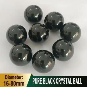1-10개 16-80mm 블랙 크리스탈 볼 힐링 매직 레이키 스톤 풍수 구체 수집품 홈 데코 베이스 없음