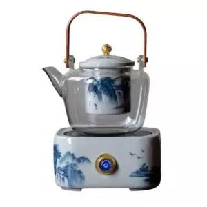 전통 전기 차포트 녹차 티팟 보이차 냄비 유리 다기