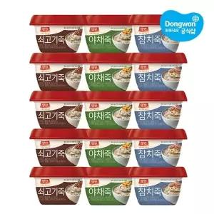 [동원] 양반죽 285g 쇠고기죽 x 5개 + 야채죽 x 5개 + 참치죽 x 5개