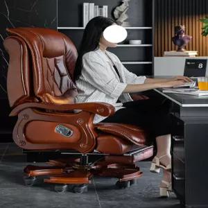 가죽 중역 의자 사장님 사무용 리클라이너 집무실 사무실