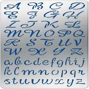 BENECREAT 동판 알파벳 번호 패턴 스테인리스 스틸 스텐실 7x4인치 금속 템플릿 목재 소각 엠보싱 판화 및