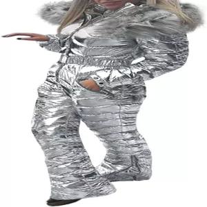 아우겔미르 여성 겨울 스키복 모피 칼라 코트 방풍 방수 따뜻한 스키 점프슈트 스노우슈트