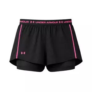 언더아머 UA 테크 플레이업 투인원 여성 트레이닝 반바지 쇼츠 팬츠 블랙 핑크 1389895-002