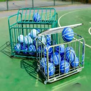 스테인레스 볼캐리어 카트 유치원 농구 보관 바구니 축구 프레임 모바일 접이식