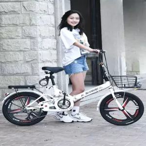 20인치자전거 여성용 바구니 경량 화이트 클래식자전거 단일 감성 스포크 16인치