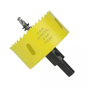 목재 소프트 메탈 건식 벽체 석고보드 및 합판용 JIECHENG 2-3/4인치 홀 톱 70mm 이중 금속 Arbor 맨드릴