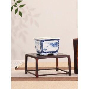 다과상 찻상 트레이 손님 테이블 백단 좌상 정사각형11.6x11.6x5.3cm 거실