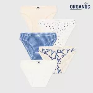 [보리보리/쁘띠바또]쁘띠바또 여아 오가닉 에펠타워 팬티(브리프) 5PACK (NTF23