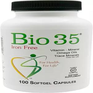 남성 및 여성 웰빙을 위한 바이오-35 100ct 철분 텐 대두 프리 데일리 멀티비타민 - 미량 미네랄 비타민 D3