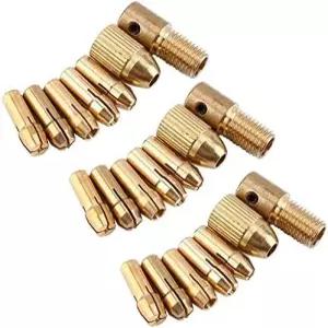 회전 도구용 앨런 렌치가 장착된 0.5-3mm 황동 드릴 척 마이크로 전기 비트 콜렛 미니 트위스트 세트 2mm