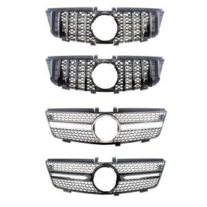 메르세데스 벤츠 ML W164 2005-2011 GT 다이아몬드 스타일 튜닝 액세서리 용 프론트 마스크 그릴 범퍼 후드