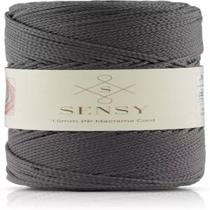 센시 프리미엄 1.5mm 164야드 폴리에스터 로프 100 폴로필렌 코드 마크라메 크로셰 백 실 선물 (무연탄)