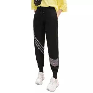 여성용 큐빅 조거 팬츠 라인댄스 연습복 화려한 밴딩 배기 바지 트레이닝