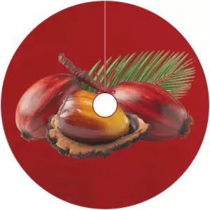 팜스 오일 과일 프린트 크리스마스 트리 스커트 홀리데이 농가 매트 파티 홈 데코레이션