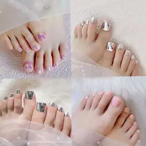 발톱네일 여름 오로라 홀로그램 패디팁 24p 5종 셀프네일 페디큐어 발가락네일