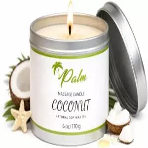 팜 마사지 오일 캔들 코코넛 천연 소이 왁스 6온스