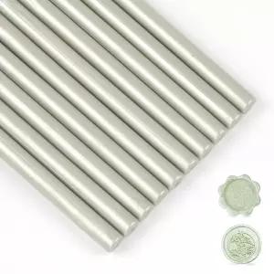 밀랍 도장용 밀봉 왁스 스틱 론베이파이 10Pcs 그린 실버 결혼식 초대장 봉투 카드 선물 포장용 건
