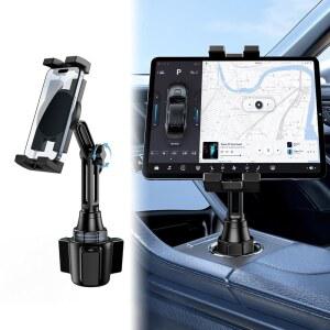 [미국배송] 자동차용 태블릿 홀더 자동차 컵 패드 마운트 [업그레이드 버전] 범용 거치대 긴 조절 가능한 넥 폰 삼성제품호환 구글 스위치 등을 위한 4.713 셀 태블릿/폰 스탠드