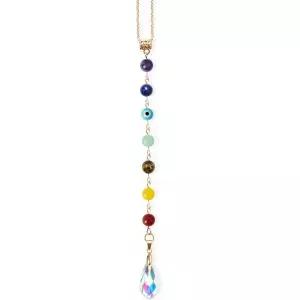 토짓 크리스탈 선캐처 걸이 장식품 자동차 백미러용 이블 참 7가지 차크라 데코 보호 위치 힐링 카 여성용