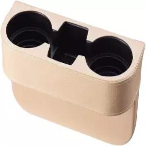 베이지 다기능 자동차 컵 홀더 카시트 정리함 틈새 충전병 휴대폰 보관