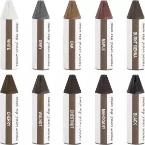 uxcell 우드 필러 스틱 10개 왁스 터치 업 마커 스크래치 구멍을 위한 가구 크레용 균열 테이블 책상 나무