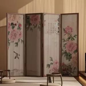민화 병풍 전통 식당 칸막이 인테리어 산수화 파티션 환갑 맞춤제작