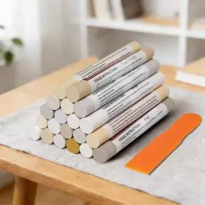 우드 필러 스틱 20가지 색상의 가구 수리 키트 흠집 균열 얼룩 및 구멍 터치업 마커 바닥 캐비닛 테이블