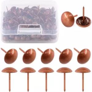 힐리치 200피스 7/16인치(11mm) 앤티크 택스 네일 핀 업홀스터리 가구 엄지 택 모음 키트(빨간 구리)
