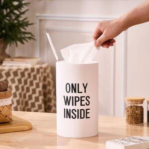 주방용 목재 물티슈 디스펜서 u2013 조리대 정리함 캐디, 보관 용기 흰색